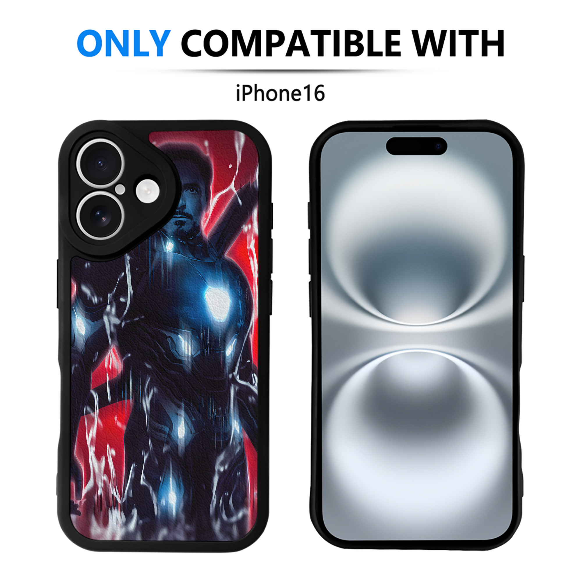（画像用） アベンジャーズ The Avengers 【iPhone 16シリーズ対応】シリコンスマホケース（レザー調） 材質：シリコン